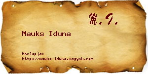 Mauks Iduna névjegykártya